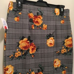 Rainbow Skirts - Floral/Striped Pencil Skirt Rainbow Skirts - Floral/Striped Pencil Skirt